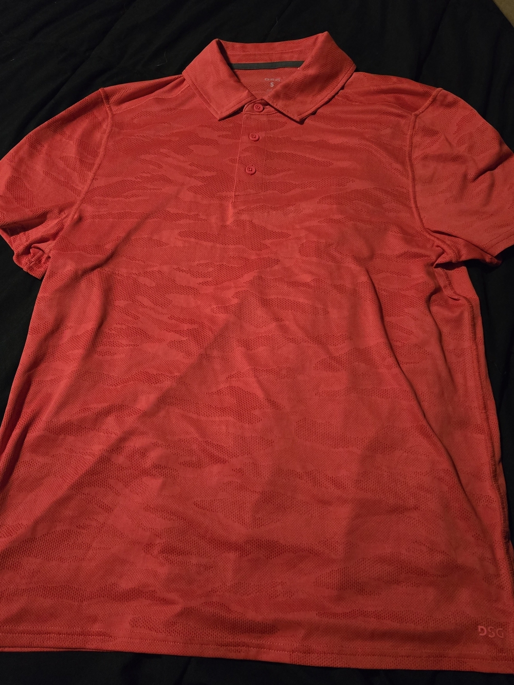 Nwot DSG Mesh Red Men's Polo Shirt with Subtle Texture NWoT